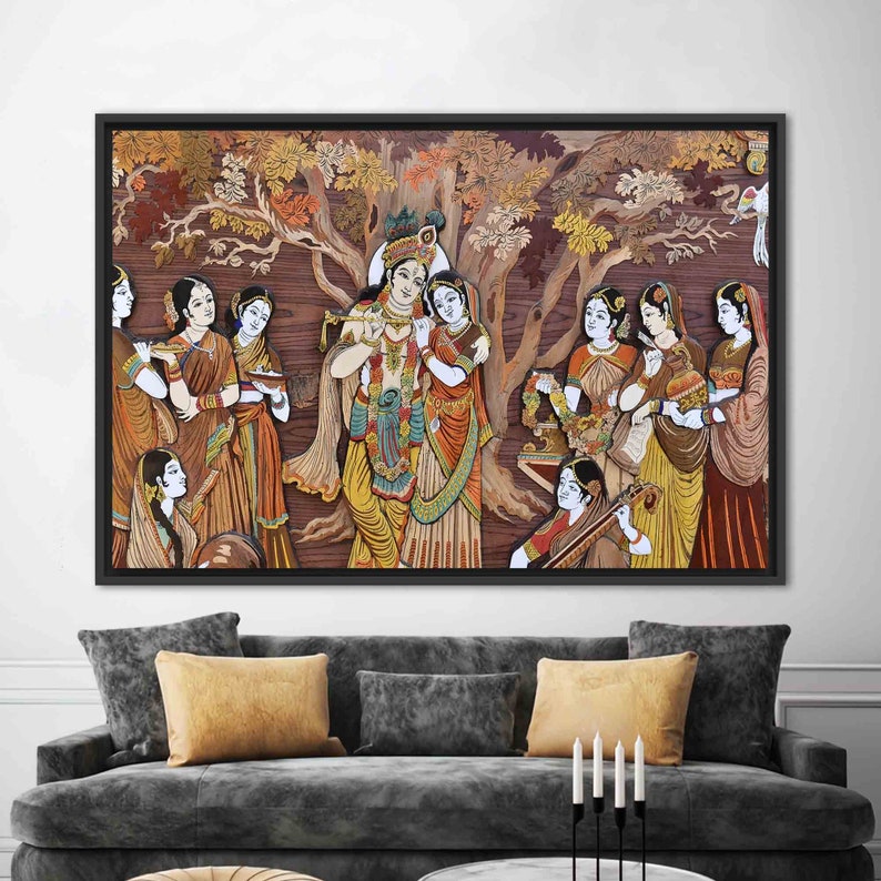 Radha Krishna Hindu Gods, Famous Artwork, Reproduction Wall Art, Hinduizm Artwork, Radha Krishna Printed, Indian Gods Printed, Hindu Wall Ar image 8