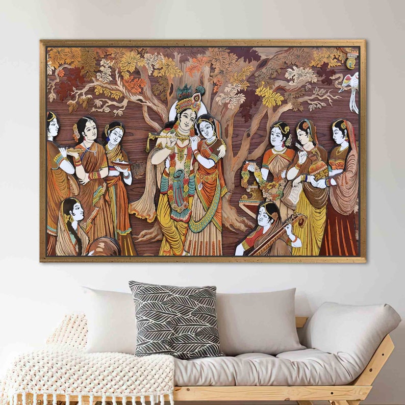 Radha Krishna Hindu Gods, Famous Artwork, Reproduction Wall Art, Hinduizm Artwork, Radha Krishna Printed, Indian Gods Printed, Hindu Wall Ar image 9