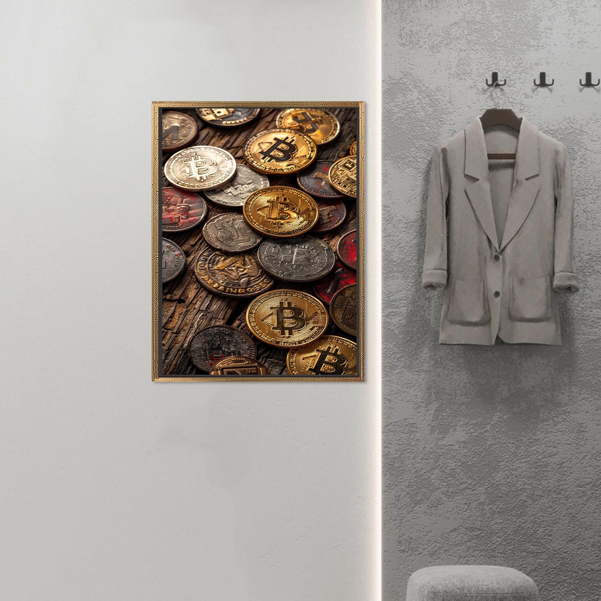 Cadeau voor thuis, Bitcoin gedrukt, woondecoratie, modern kunstwerk,  muntmuurdecoratie, cryptogeldkunst, gepersonaliseerd cadeau leraar, - Etsy  Nederland