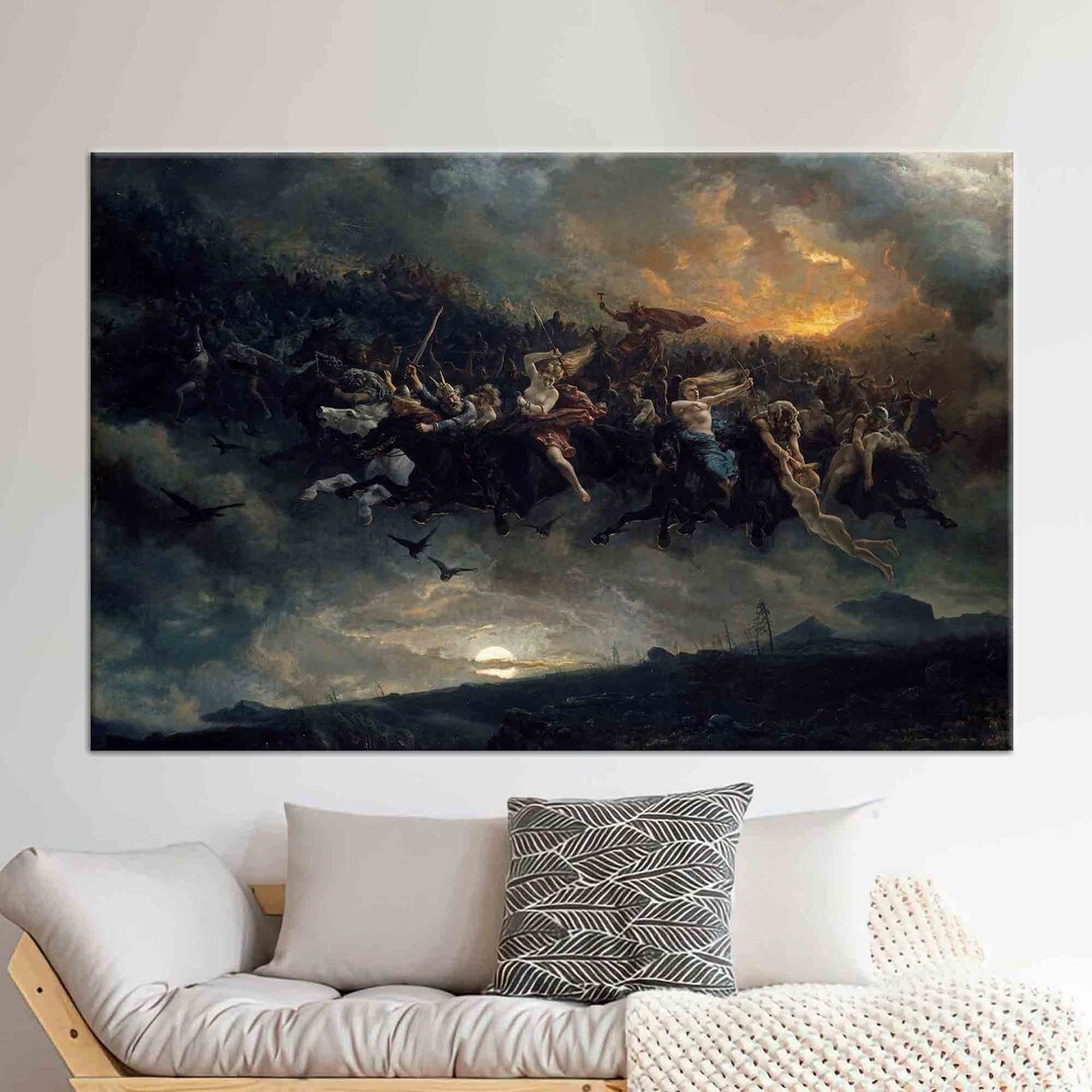 3D Canvas, Wall Decor, 3D Wall Art, the Wild Hunt of Odin, the Wild ...