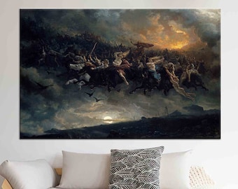 3D Canvas, Wall Decor, 3D Wall Art, The Wild Hunt Of Odin, The Wild Hunt Of Odin Canvas Decor, Norse Mythology 3D Canvas,