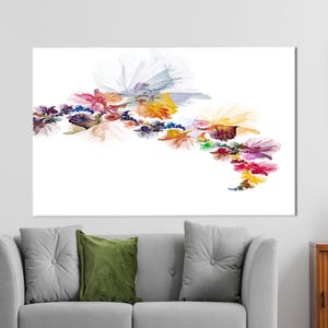 Large Wall Decor, Flower Wall Hangings, Modern Canvas Gift, Abstract Flower Painting Wall Art, Floral Wall Decor, Bohemian Wall Art,
