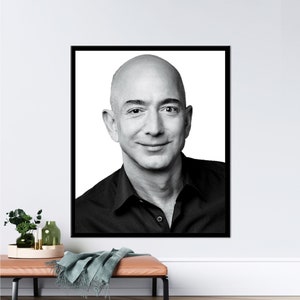 Wall Art Canvas, Wall Art, Canvas Print, Jeff Bezos, Jeff Bezos Art Canvas, Famous Printed, Portre Canvas Print, Famous Quote Canvas Poster,