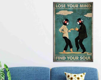 Large Canvas, Lose Your Mind Find Your Soul Wall Art, Music Wall Hangings, Modern Art Canvas, Dancing Couple Canvas, Gift For Him,