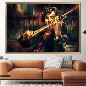 Music Poster, Violinist Art, Music Room Art Canvas, Sherlock Holmes Poster, Men Violins Poster, Modern Canvas Art, Violin Canvas Art, image 9