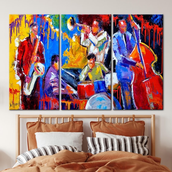 Abstract Music Canvas, Oil Painting Print, Music Wall Art