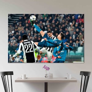 Geschenk für das Zuhause, berühmte 3D-Leinwand, Cristiano Ronaldo Kunst, Fußball-Wanddekor, Sport Leinwand, personalisiertes Geschenk, Schlafzimmerplakat,