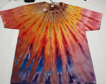 Tie Dye Shirt for Men, XL Tye dye shirt, Psychedelic T Shirt, Multi color iced dye, Festival Wear Tee, Unique gift for Friend, Wave