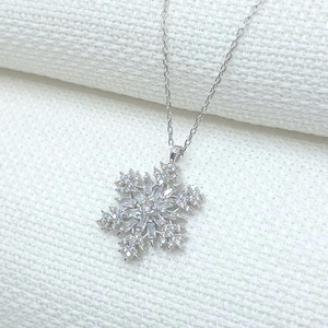 Snowflake necklace 925 Sterling Silver Necklace, For Woman, Present For Woman, Gift For Woman ,Gift , Present, Snowflake, Necklace