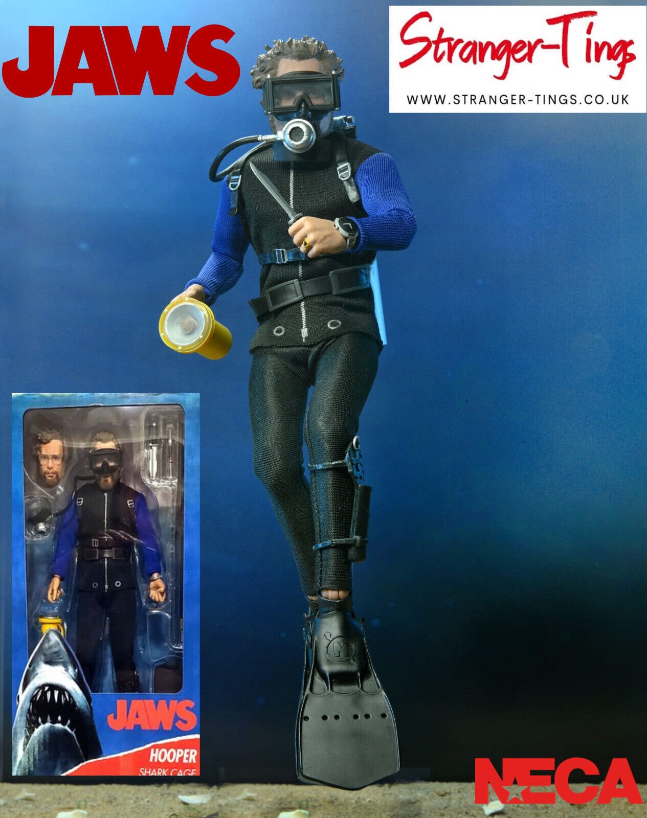 Neca Jaws Matt Hooper Shark Cage Clothed 8 Inch Action Figure