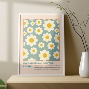 Retro Psychology Flower Print: Therapist Office Wall Art (Digital Download)