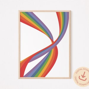 Pride Abstract  Wall Art, LGBT Printable Poster, LGBT Art, Rainbow Wall Art, Rainbow Poster, LGBT History Poster