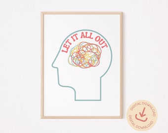 Psychische Gesundheit Poster zum Ausdrucken: Therapie Büro Dekor (Digitaler Download)