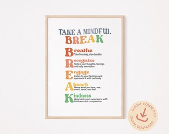 Poster Mindful Break: Therapie Büro Dekor (Digitaler Download)
