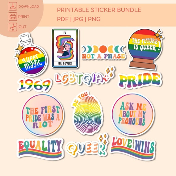 LGBT Stickers Printable LBGT History Stickers Queer Sticker Etsy