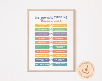 Dialectical Thinking Poster: Therapy Office Decor (Digital Download)