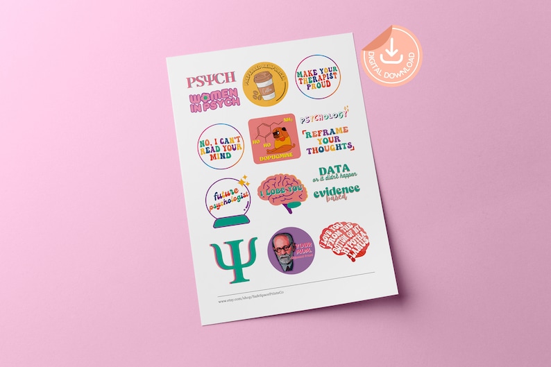 Psychology Sticker Pack: Mental Health Digital Stickers (digital ...