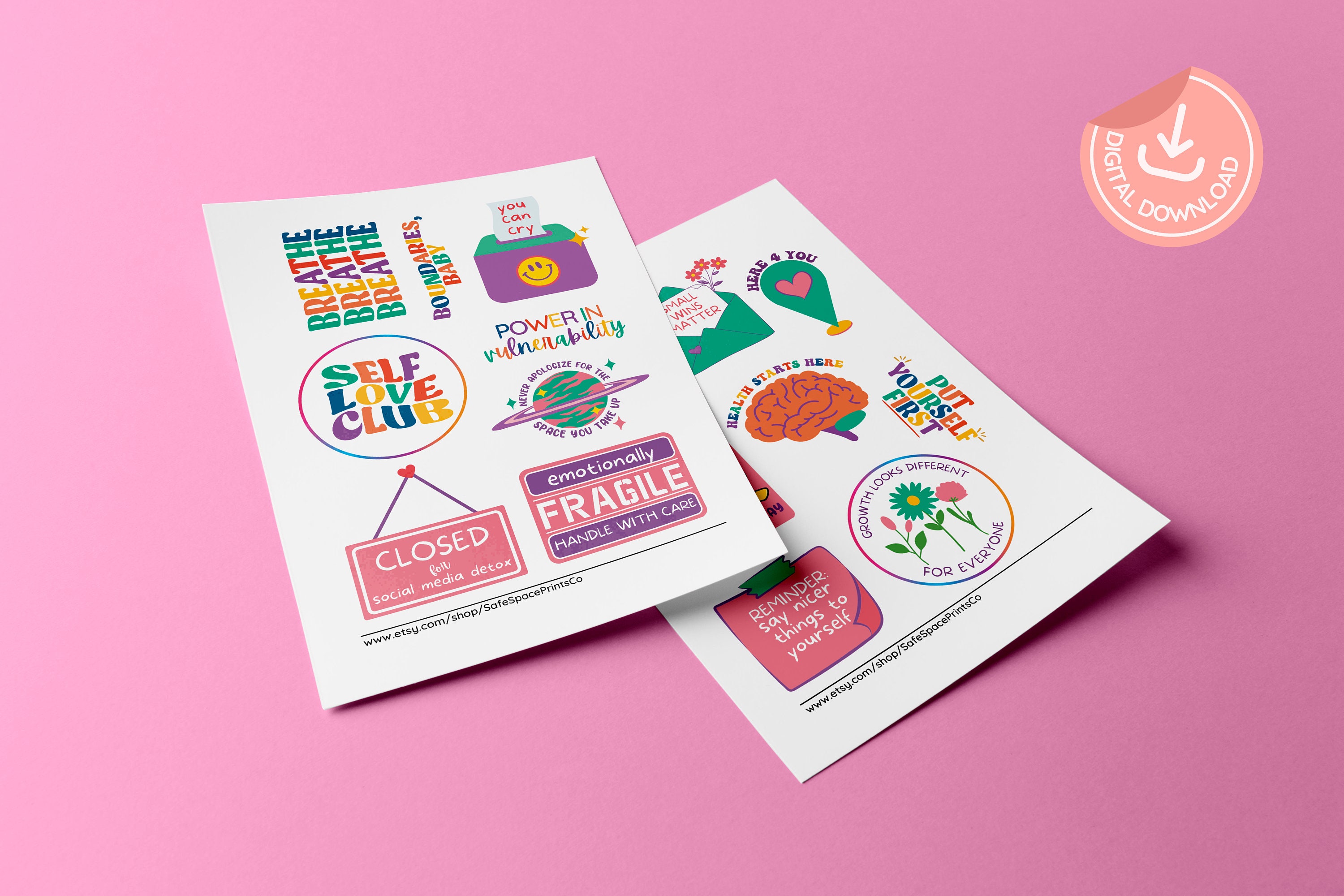 Mental Health Stickers, Digital Mental Health Sticker, Selfcare