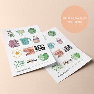 Printable Mental Health Stickers, Psychology Stickers, Printable ...