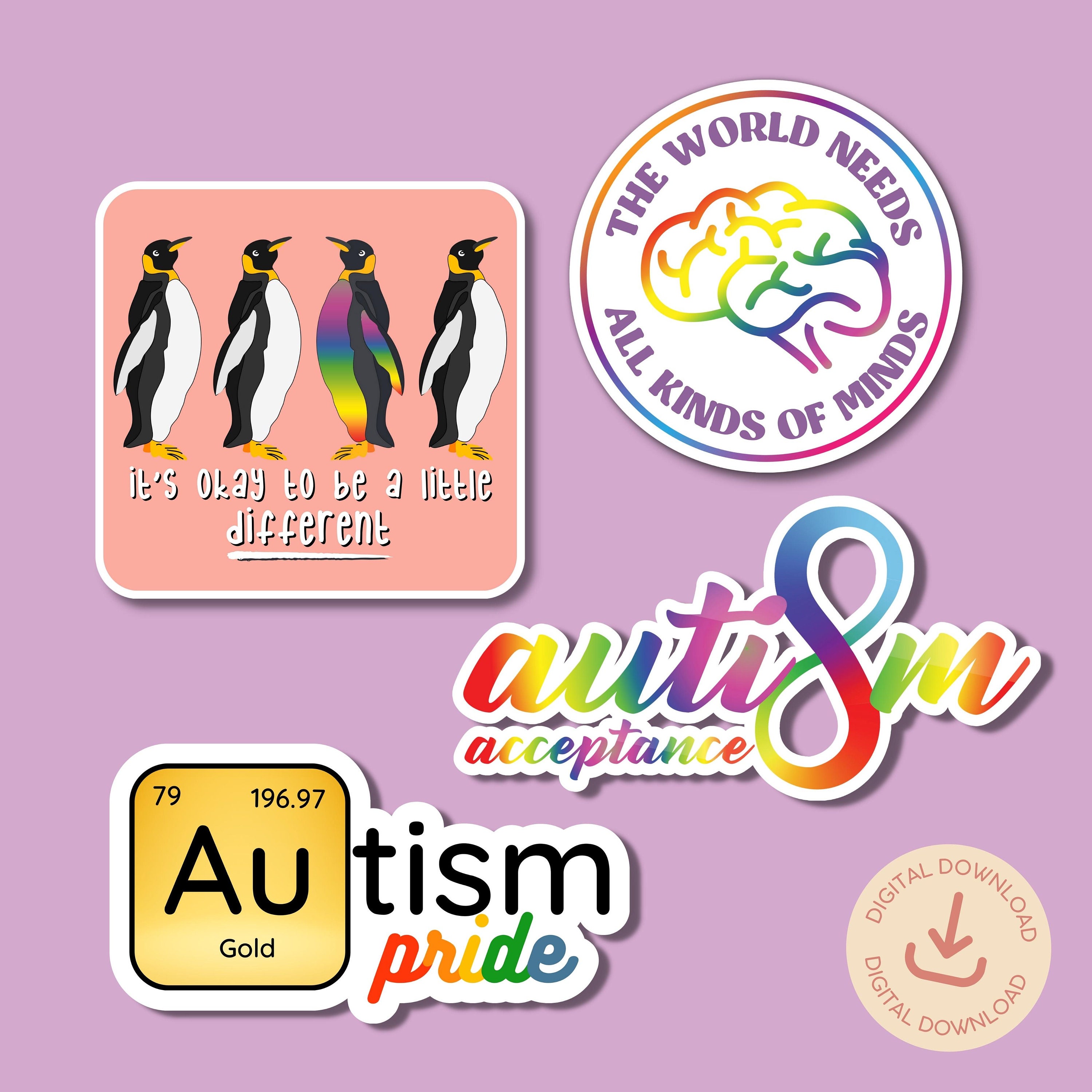 Autism Awareness Sticker Bundle: Neurodiversity Stickers (digital ...