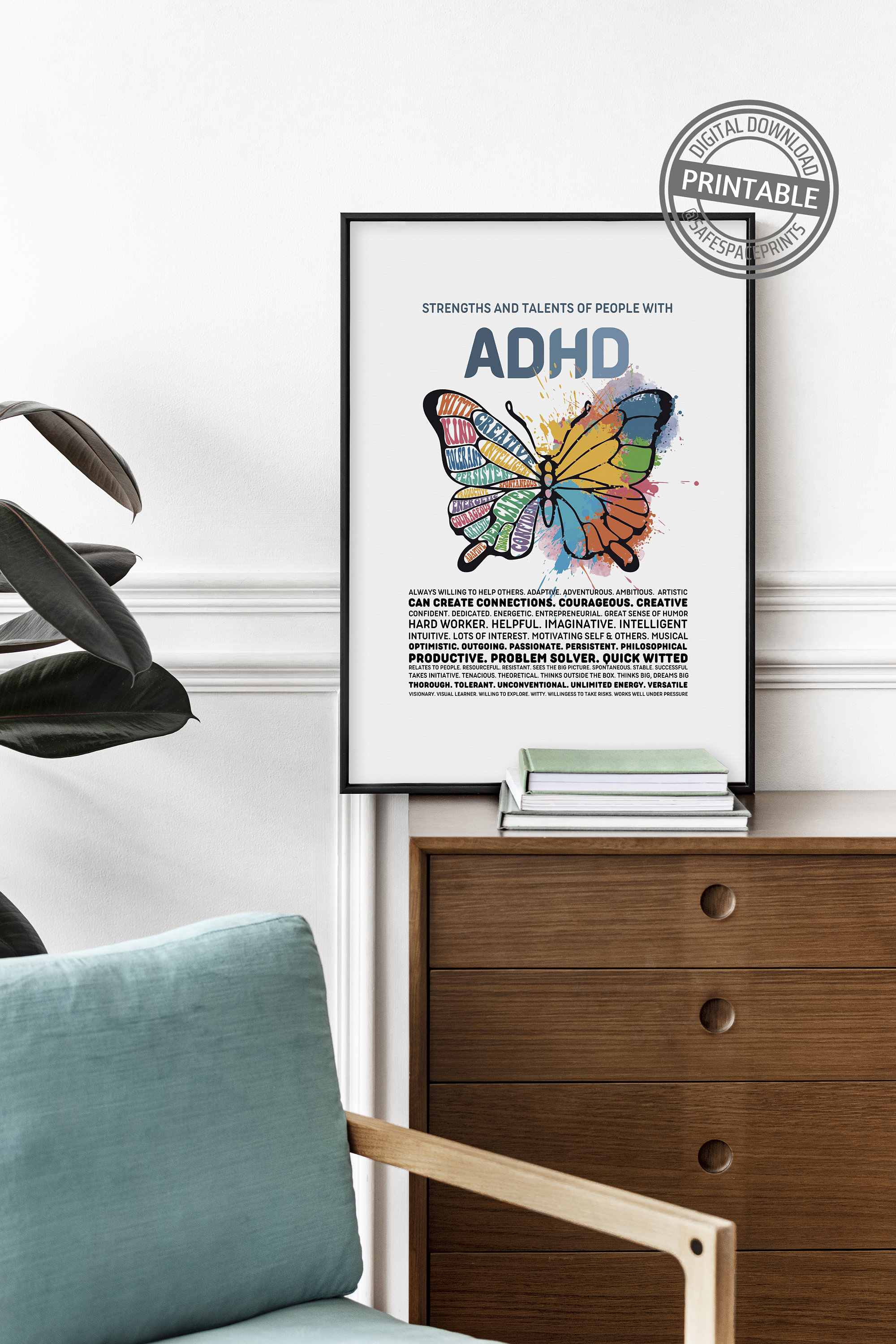 ADHD Poster Printable ADHD Wall Art Therapist School Etsy Australia