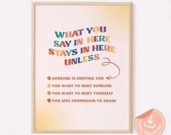 Confidentiality Agreement Sign: Therapy Office Decor (Digital Download)