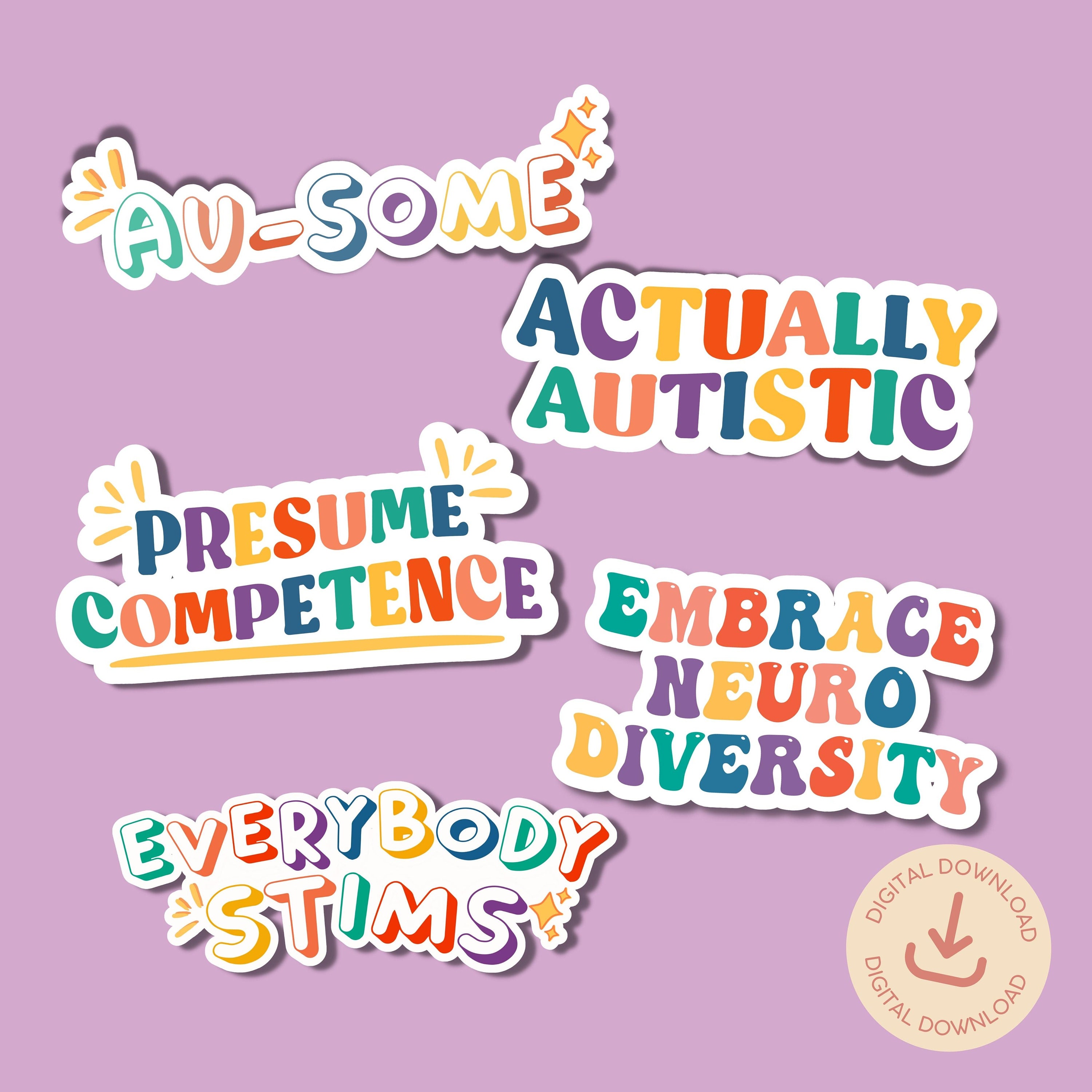 Autism Awareness Sticker Bundle: Neurodiversity Stickers (digital ...