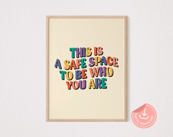 Safe Space Printable Poster: Therapy Office Decor (Digital Download)