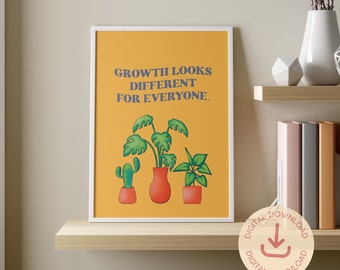 Poster Mentale Gesundheit: Wachstum Mindset Kunst, Therapie Dekor (digitaler Download)