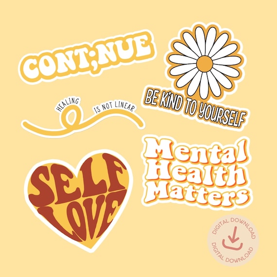 Positive Affirmation Decals 24 Pcs Mental Health Awareness Stickers ...