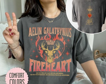 Throne of Glass Fan Comfort Colors Shirt - Aelin Galathynius Fireheart Kingsflame Tee - Perfect Gift for Book Lovers