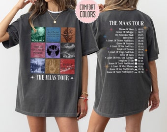 Sarah J. Maas Eras Tour Comfort Colors Shirt - The Maas Tour Tee, ACOTAR, Crescent City, Throne of Glass Merch, SJM Fan Apparel