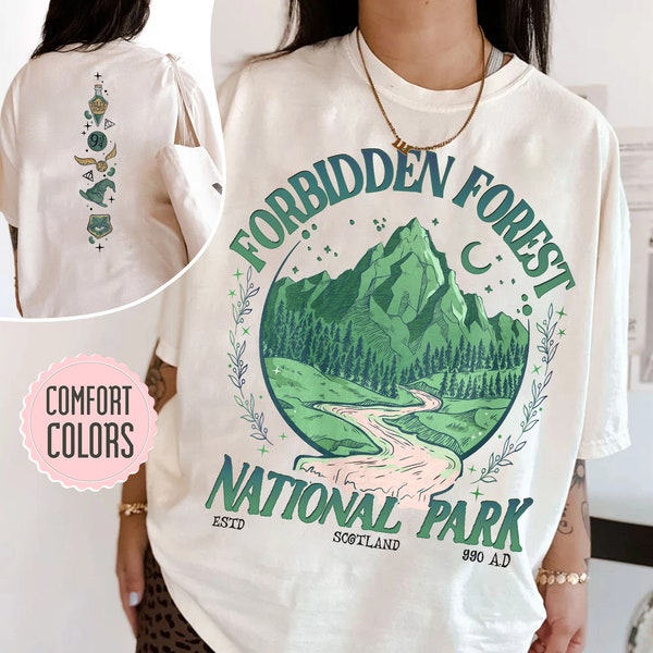National Park Wizard Comfort Colors Shirt - Forbidden Forest Tee, HP Inspired Wizarding World T-Shirt, Bookish Gift for Fans