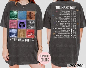 Chemise Sarah J. Maas Eras Tour-Tee Maas Tour, ACOTAR, Crescent City, Merch Throne of Glass, Vêtements pour fans SJM