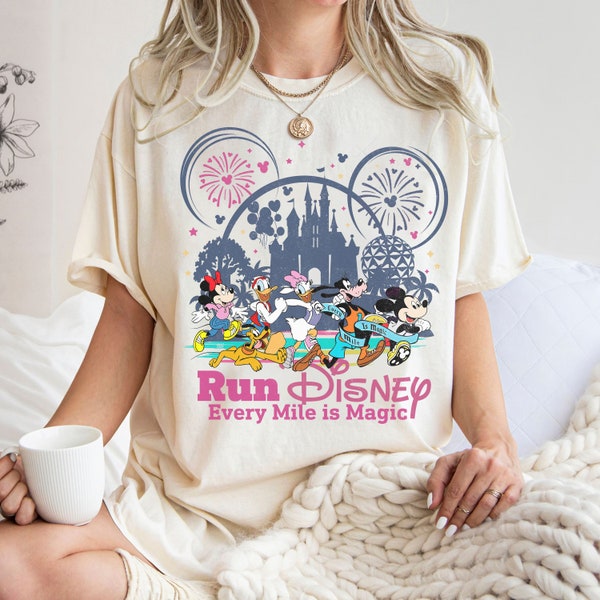 Mickey and Friends Run Disney Shirt-Every Mile Is Magic,Walt Disney World runDisney 2024 Tee,Marathon Running Top,Disneyland Runner's TShirt