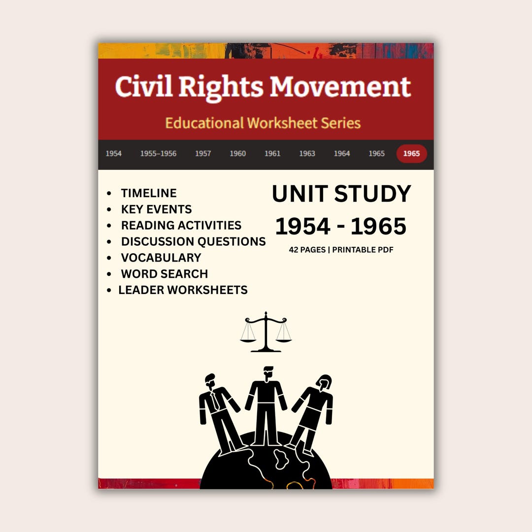 Civil Rights Movement Worksheets Bundle | 42 Page US History Unit ...