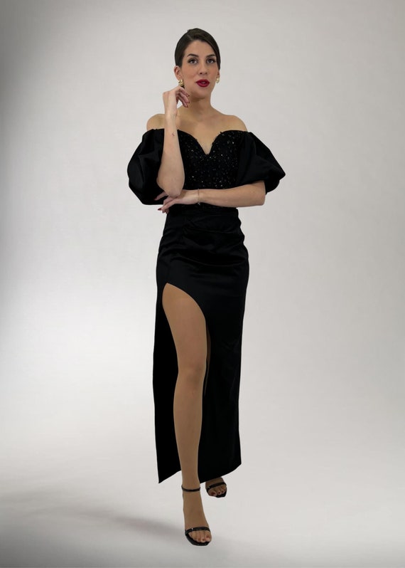 Black Corset Open Leg Dress, Cocktail Party Dress, Special Occasion Lace With Zircone Corset Dress, Cotton With Elastane Prom Dress