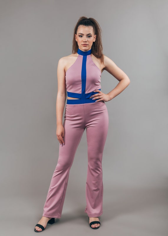 Chic Summer Overalls with a Flirty Open Back - Handmade Jumpsuit for Women,  Elegant Jumpsuit with Straps, Fashionable Summer Jumpsuit