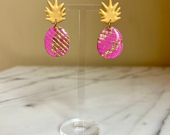 Ananasoorbellen | Ananas hangoorbellen | Hawaii-oorbellen | Tropische oorbellen | Zomeroorbellen | Tropische oorbellen