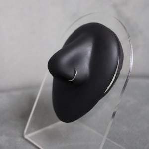 Faux Nose Ring Hoop, Silver, Surgical Steel, 20G, Fake Nose Ring, No Piercing Needed. Cute. Dainty
