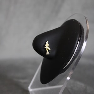 Gold CZ Diamond Nose Ring | Unique Dangle Nose Ring | Surgical Steel | 20G | L Shaped | Nose Piercing | Dainty Unique Statement Body Jewelry