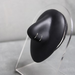 Faux Nose Ring Hoop, Double Ring, Silver, Surgical Steel, 20G, Fake Nose Ring, No Piercing Needed. Cute. Dainty
