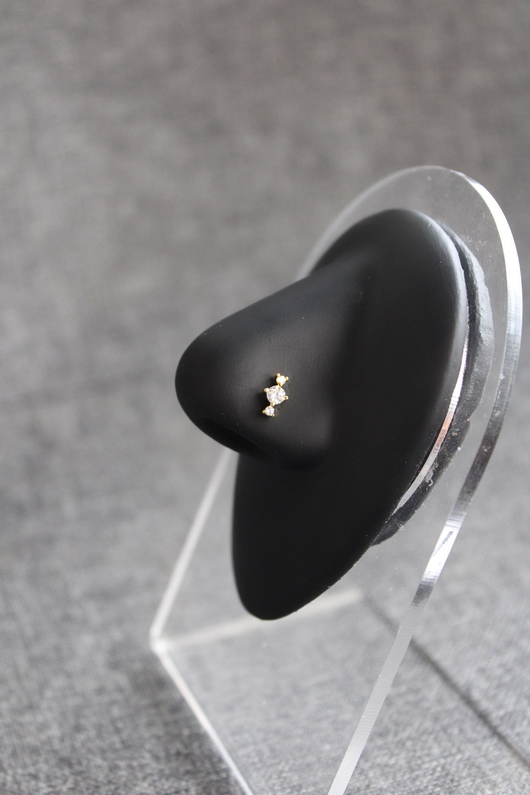 Statement Nose Ring Gold CZ Nose Ring Surgical Steel 20G Etsy