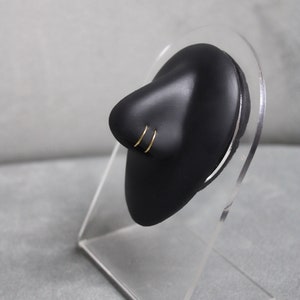 Faux Double Nose Hoop Ring, Gold, Surgical Steel, 20G, Fake Nose Ring, No Piercing Needed, Cute Gold Nose Ring, Dainty