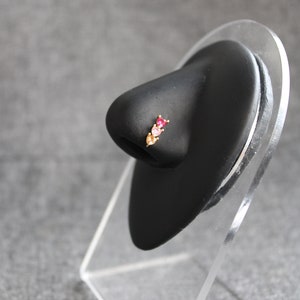 Love Bomb Nose Ring, Triple Heart Nose Ring, Gold Surgical Steel, 20G, L Shaped, Nose Piercing Jewelry, Dainty Statement Body Jewelry