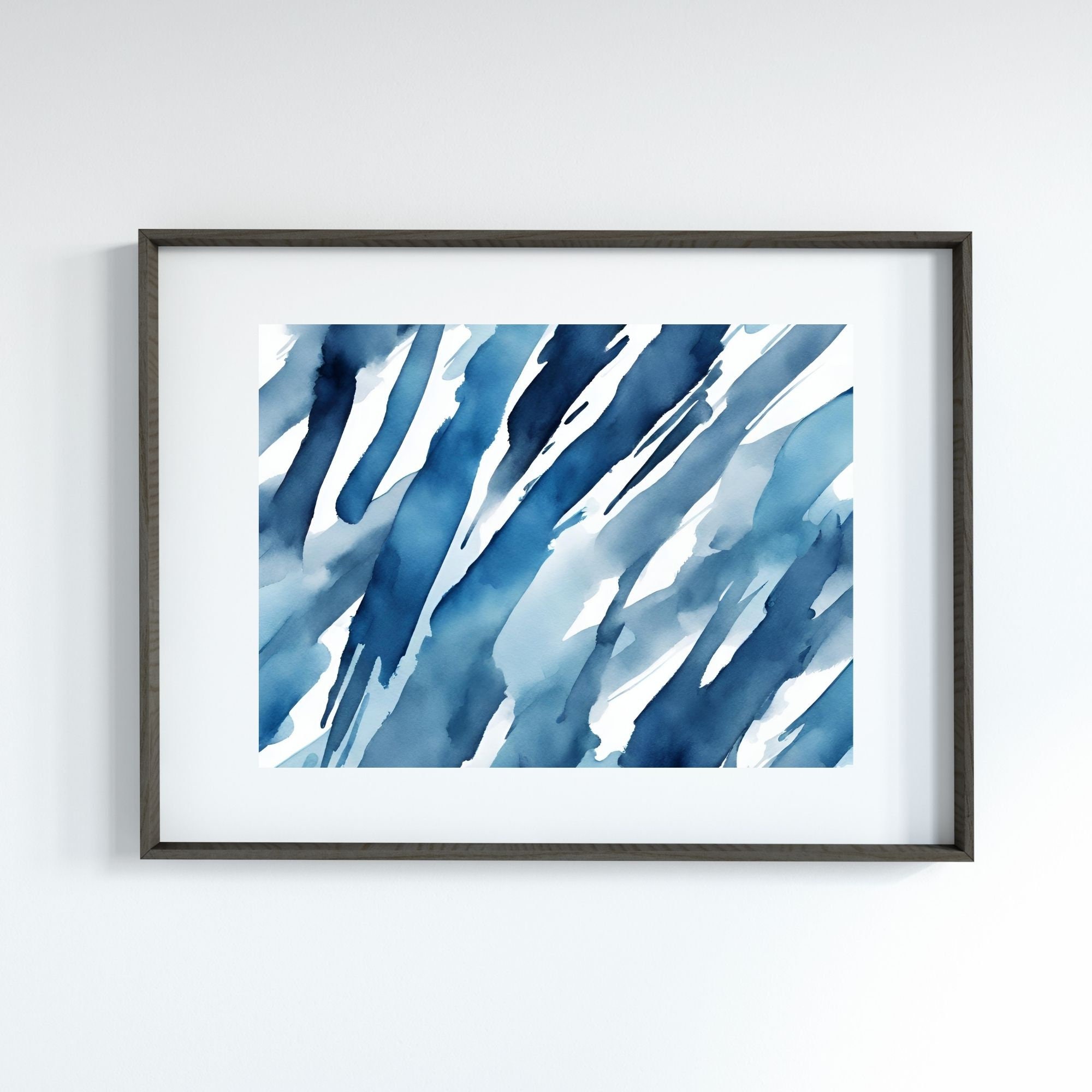 Blue Watercolor Printable Wall Art, Abstract Blue Digital Art ...