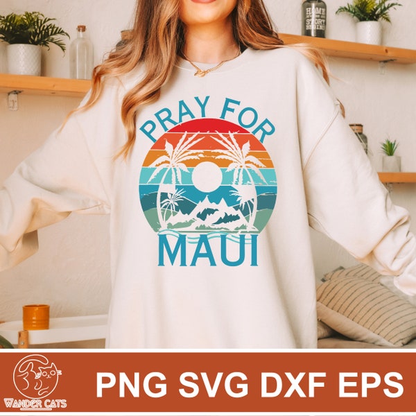 Pray for Maui svg, Vintage Maui svg, Maui Strong svg, Banyan tree SVG, Maui Wildfire Relief svg, Cricut svg files, Instant Download