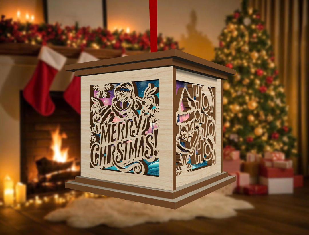Funny Christmas Lantern Light Box Laser Cut Wooden Decor With merry funny-christmas-lantern-light-box-laser-cut-wooden-decor-with-merry