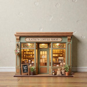 Bloque de madera personalizado para cafetería, decoración de escaparate de madera personalizada, miniletrero para cafetería, decoración de estantes de cocina estilo cottagecore