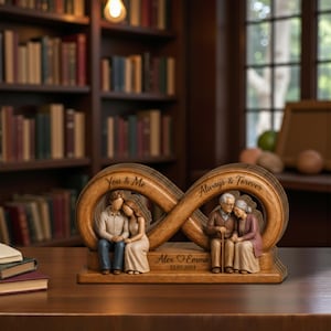 Personalized Infinity Couple Wooden Block, Anniversary Gift for Couples, Romantic Custom Name Decor, Wedding Gift Keepsake